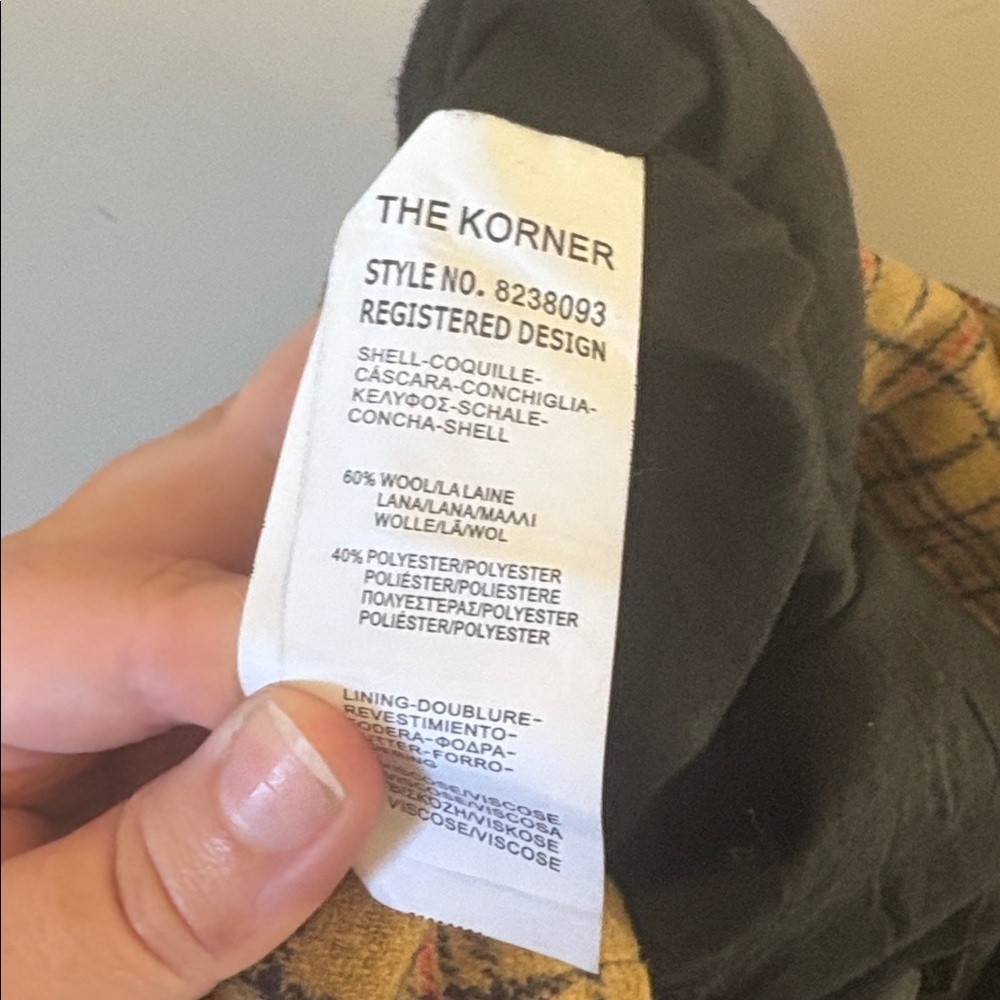 ❤️FINAL SALE❤️ Anthro | The Korner Mustard Plaid Faux-Wrap Wool Skirt Size 8 - Picture 7 of 9
